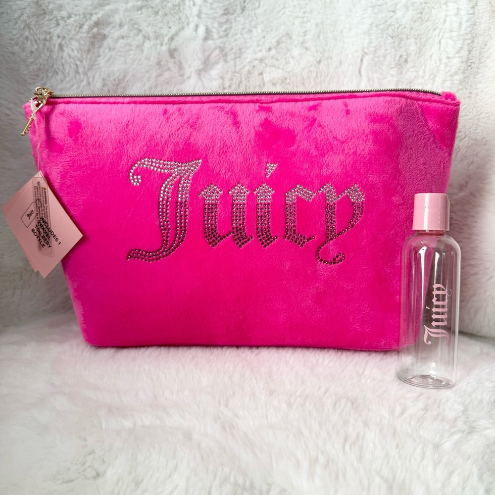 *NEW* Juicy Couture Pink Velour Travel Cosmetic Bag